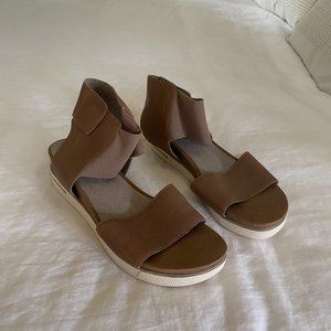 Eileen Fisher	Spree Sport Leather Stretch Mesh Ankle Strap